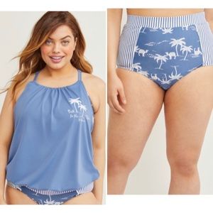 Tankini Blouson top and high waist bottom